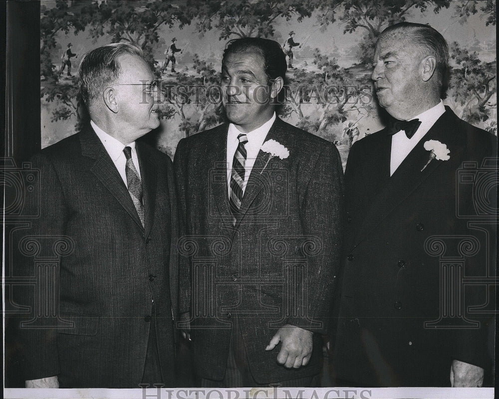 1959 Press Photo Mayor Hynes, Columnist Westbrook Pegler, Rocky Marciano - Historic Images