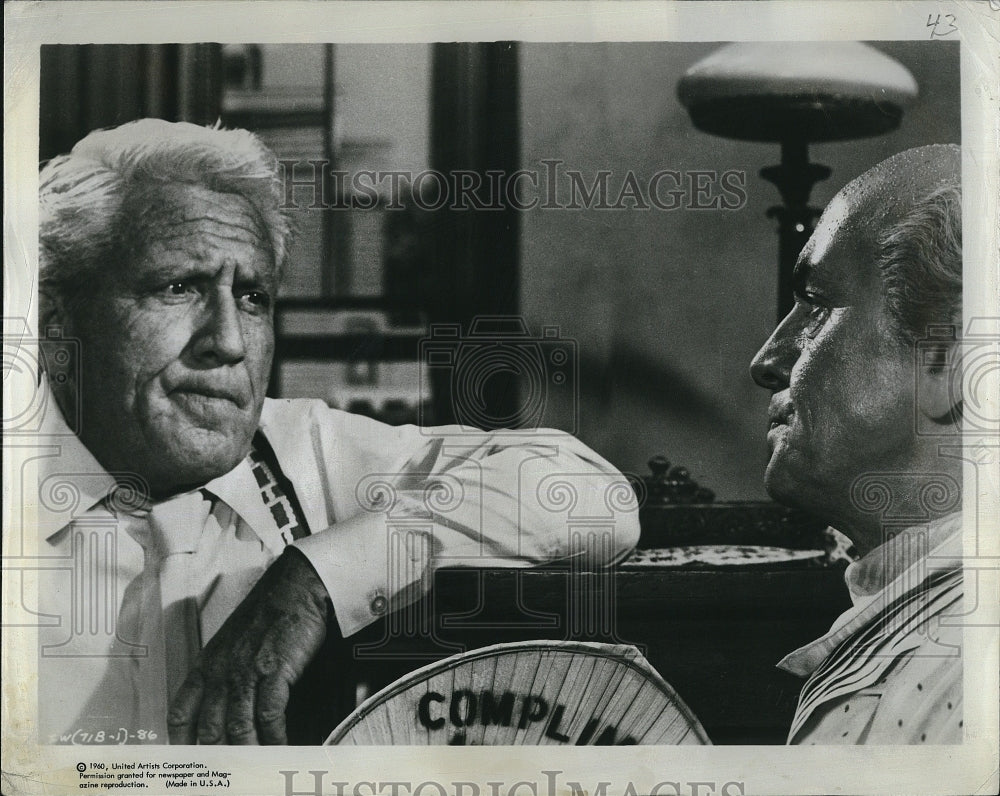 1960 Press Photo Spencer Tracy and Fredric March in Inherit The Wind - Historic Images