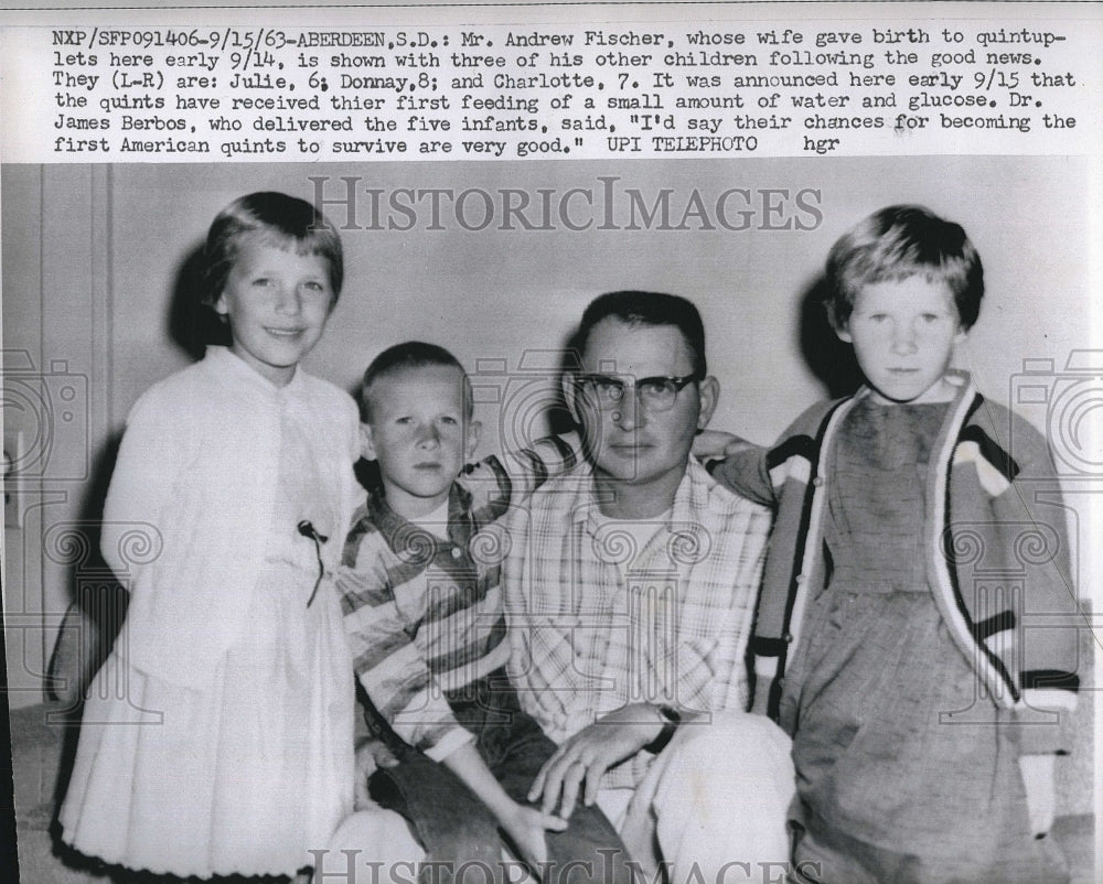 1963 Press Photo Mr. Andrew Fishcer Julie Donnay Charlotte - Historic Images