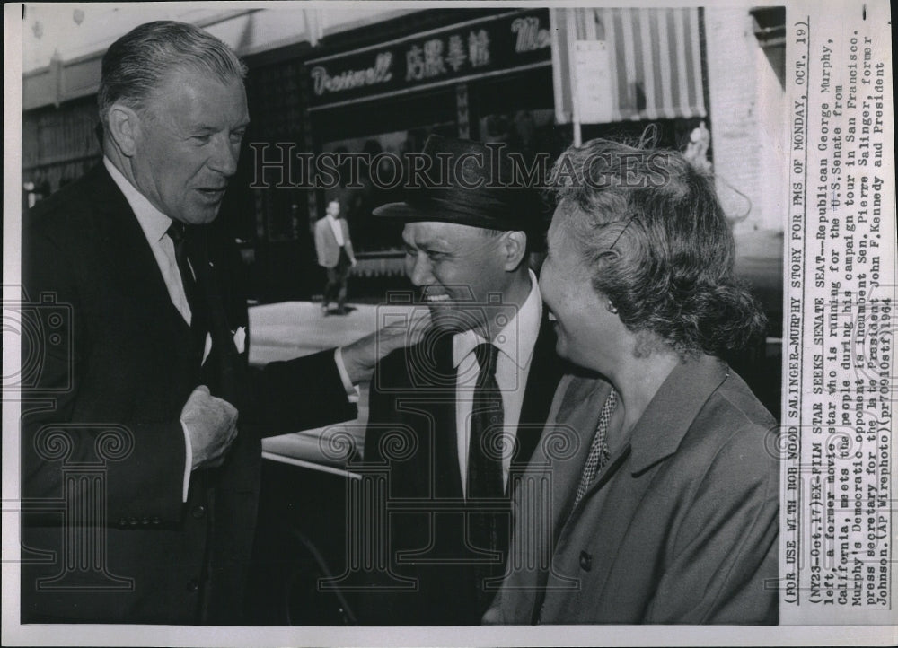 1964 Press Photo George Murphy on the campaign trail - Historic Images