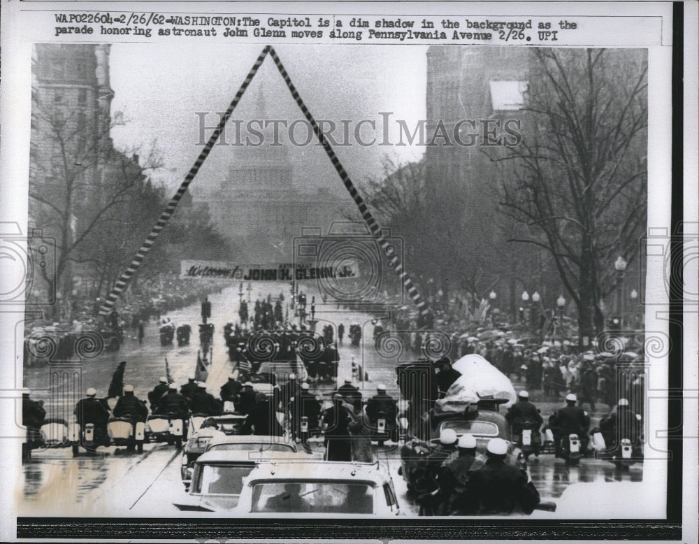1962 Press Photo Parade honoring astronaut John Glenn in D.C. - Historic Images