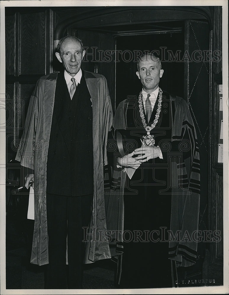 1951 Press Photo Lord Halifax &amp; Pres. A. Whitney Griswold Of Yale At Celebration - Historic Images