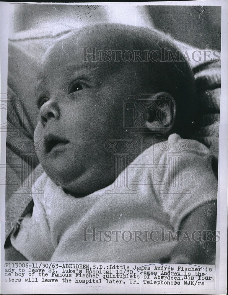 1963 Press Photo James  Andrew Fischer  one of quintuplets - Historic Images