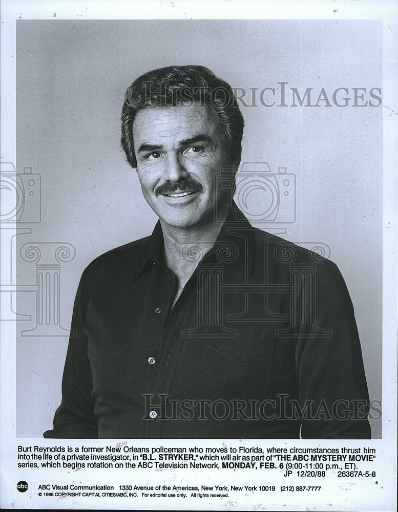 1988 Press Photo &quot;B.L. Stryker&quot; starring Burt Reynolds - Historic Images