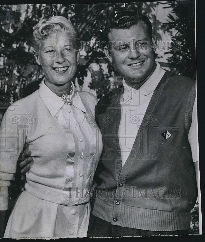 1959 Press Photo Comedienne Joan Davis, Fiance Harvey Stock - Historic Images