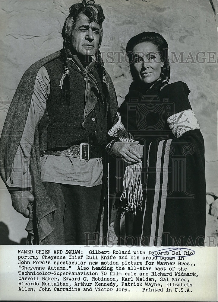 1965 Press Photo  "Cheyenne Autumn " starring Dolores Del Rio,Gilbert Roland - Historic Images