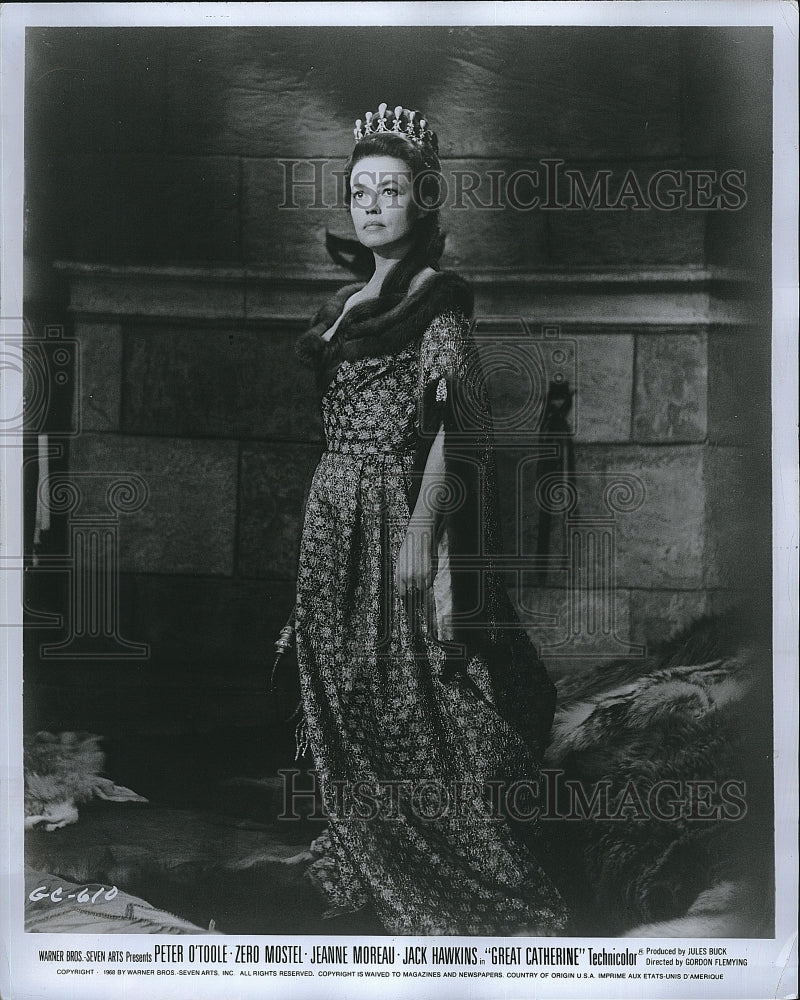 1968 Press Photo Actress Jeanne Moreau In "Great Catherine" - Historic Images