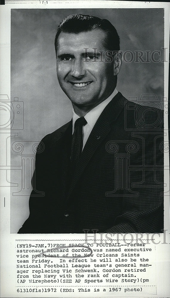 1967 Press Photo Former asteronaut, Richard Gordon, new VP of New Orleans Saints - Historic Images