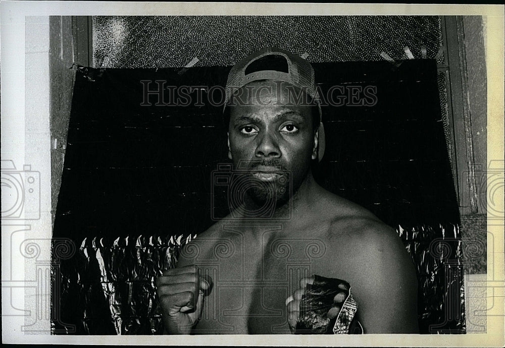 1989 Press Photo James Hutcherson &quot;The Terminator&quot; Boxer - Historic Images