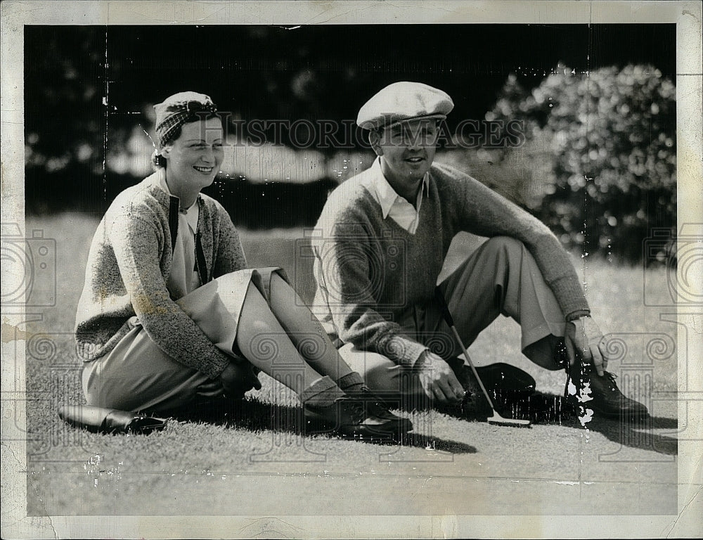 1938 Press Photo Former Yankee &amp; Red Sammy Byrd &amp; His Wife - Historic Images