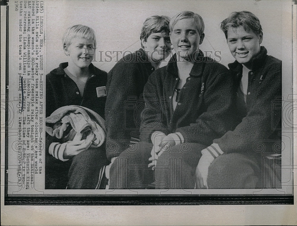 1968 Press Photo Victoria King, Sue Pederson, Linda Williams, Debbie Meyer - Historic Images