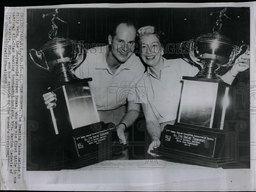 1959 Press Photo &quot;Billy Welu and Marion Ladewig&quot; - Historic Images