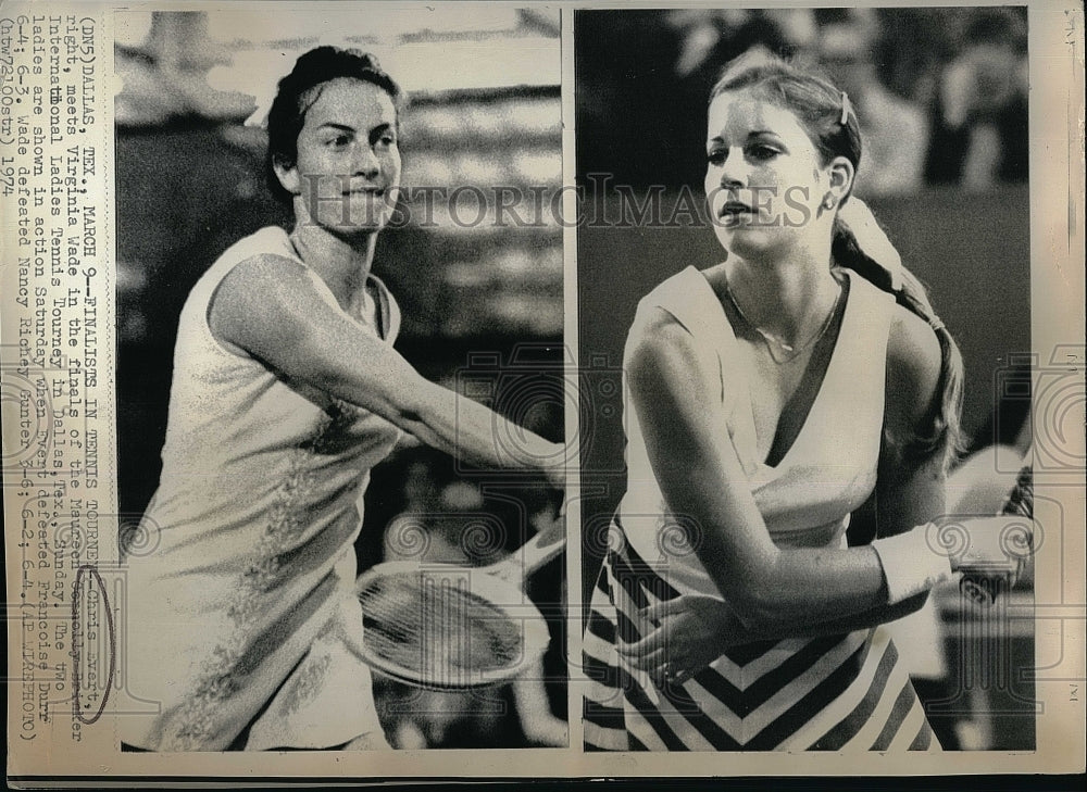 1924 Press Photo Tennis Chris Evert Virginia Wade Ladies Tennis Tourney - Historic Images