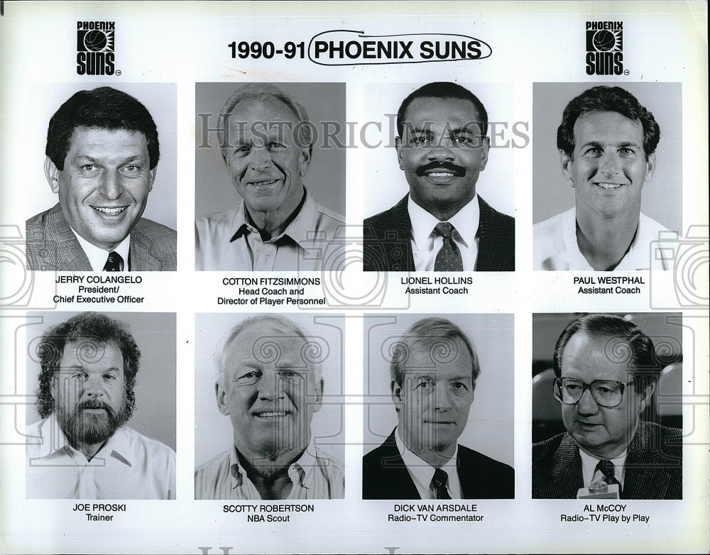 1990 Press Photo Phoenix Suns Roster - Historic Images
