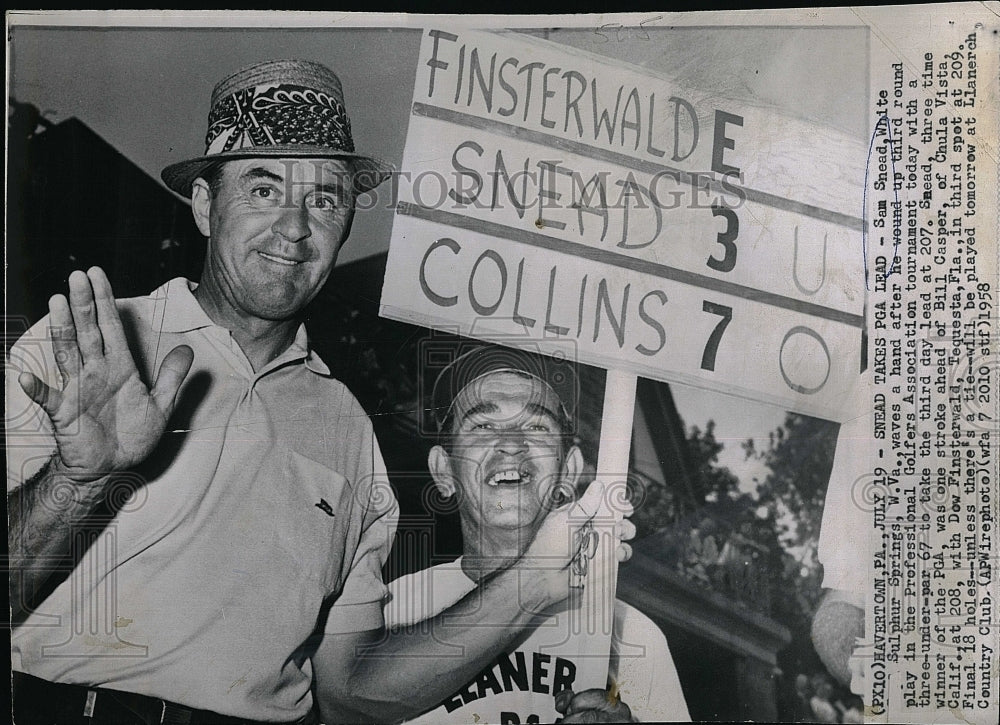 1958 Press Photo Golfer Sam Snead At Golfer Association Tournament - Historic Images