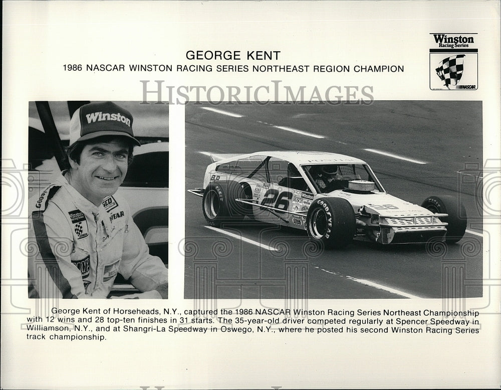 1986 Press Photo Nascar Race Champion George Kent - Historic Images