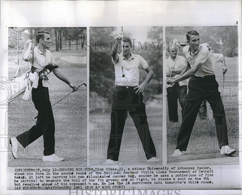 1961 Press Photo Dick Silks Competes In National Amateur Tournament - Historic Images