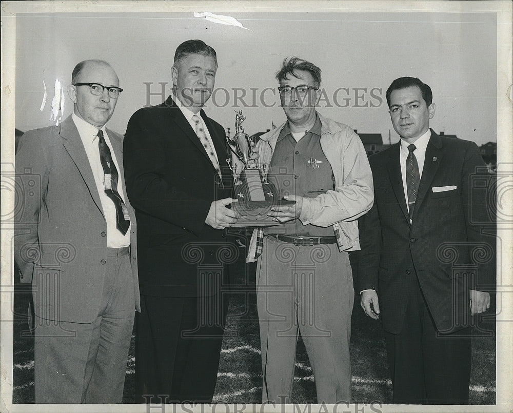 Press Photo Harold Wells presents John J. Trane Trophy to Little League - Historic Images