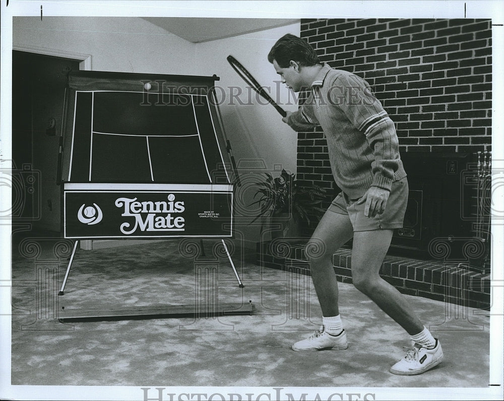 1990 Press Photo Tennis Player &amp; Tennis Equipment - Historic Images