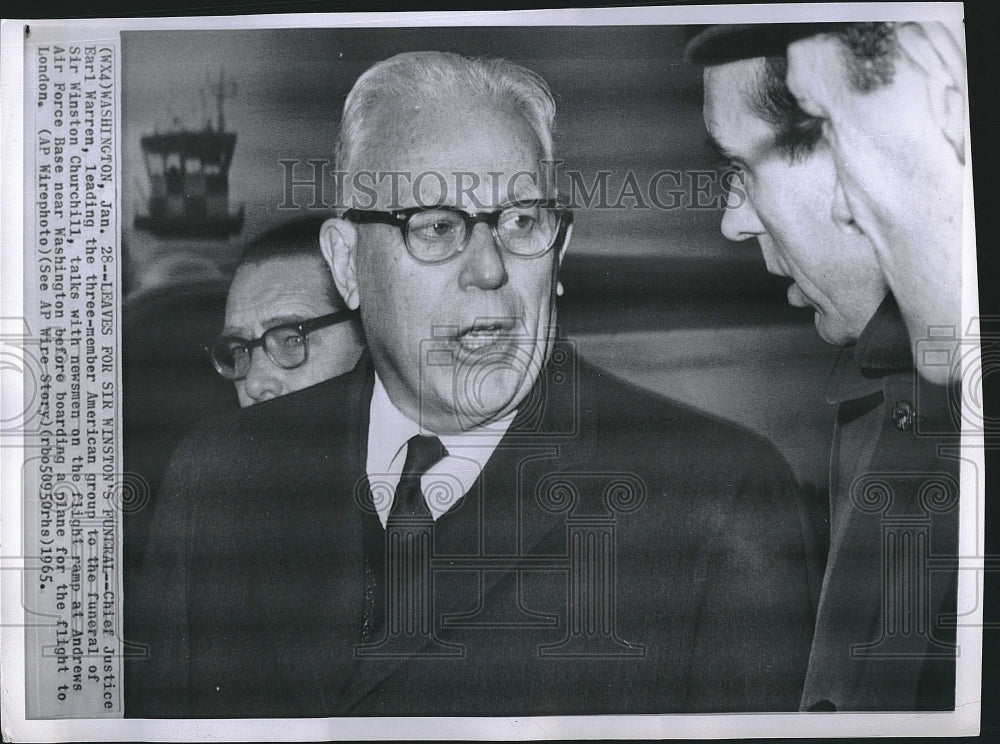 1965 Press Photo Chief Justice Earl Warren - Historic Images