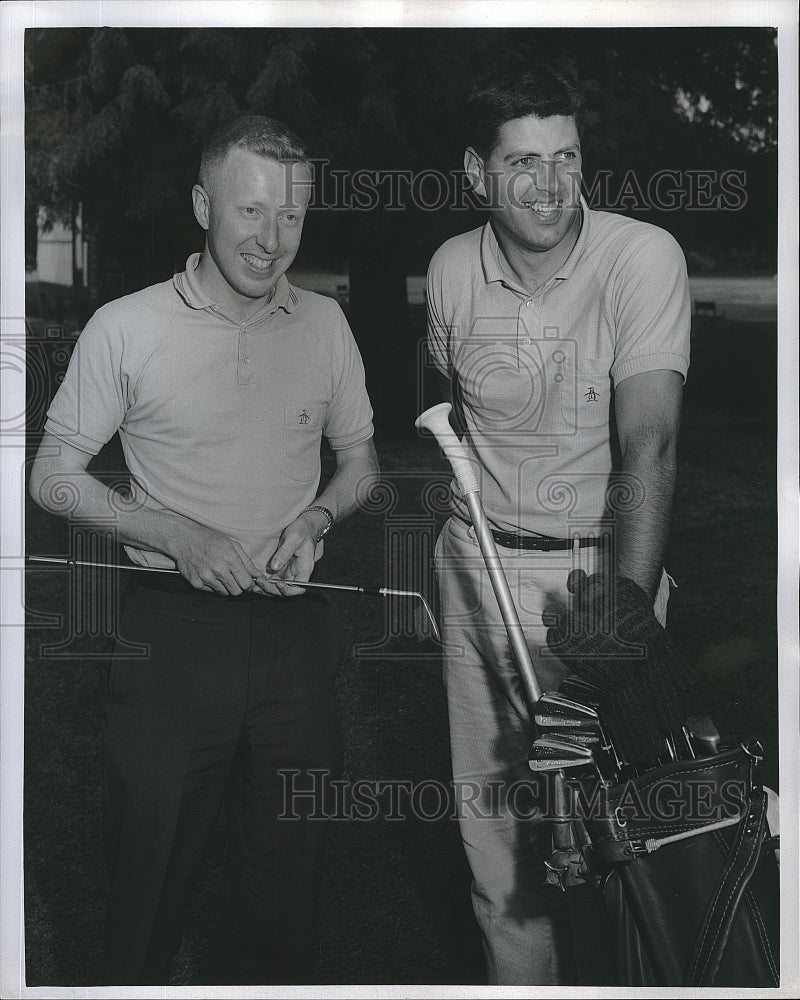 1963 Press Photo Golfers Jerry Fehr & Wimpy Sargent During Game - Historic Images
