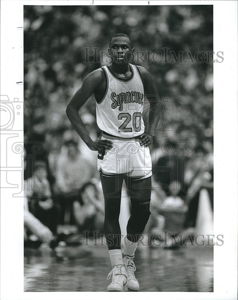 1987 Press Photo Sherman Douglas Syracuse Basketball Player - Historic Images