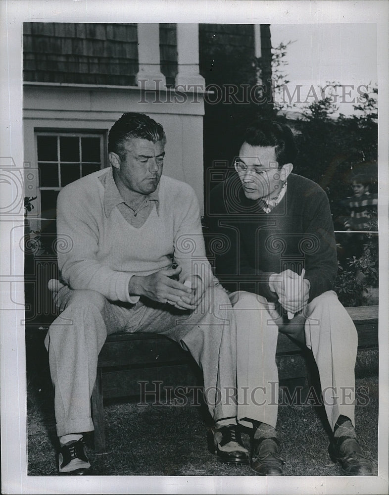 1950 Press Photo PGA director George Schneiter &amp; Lawson Little in N.C. - Historic Images