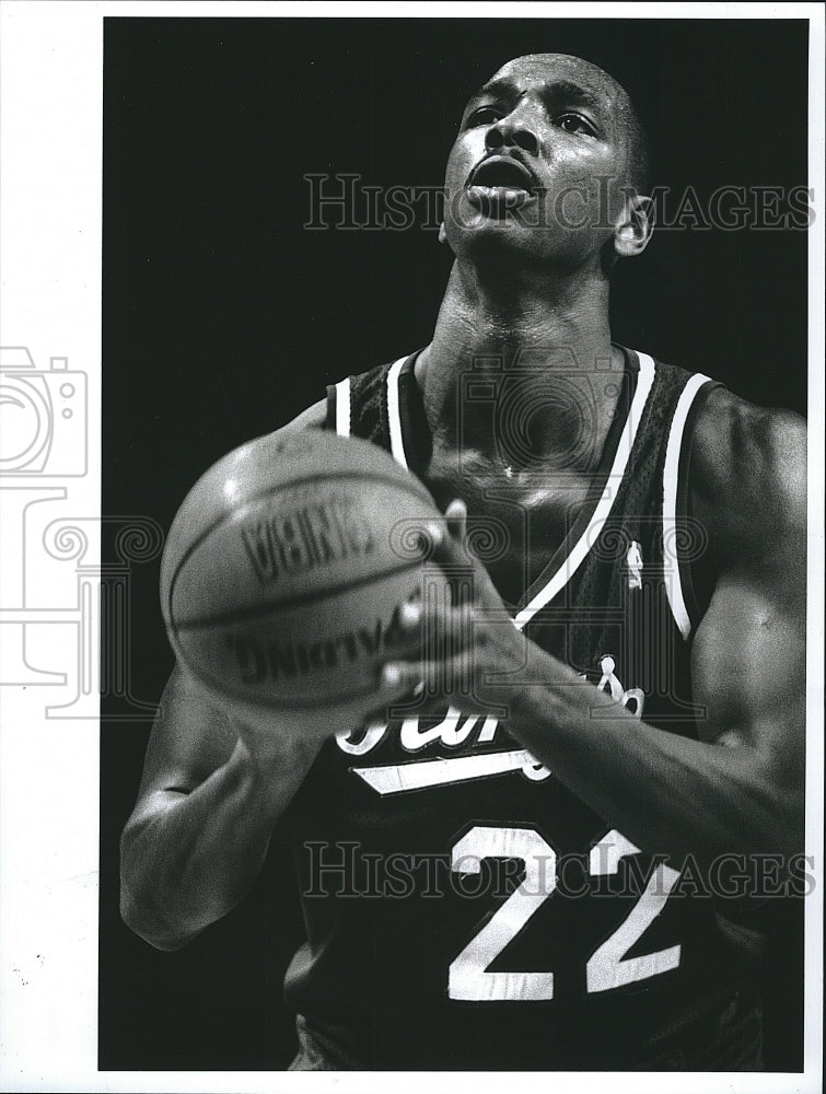 Press Photo Sacramento Kings Player Lionel Simmons - Historic Images