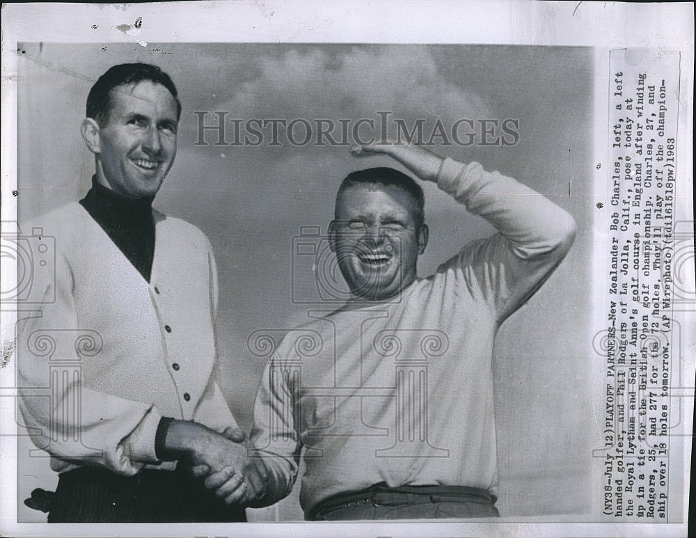 1963 Press Photo Golfer Bob Charles &amp; Phil Rodgers During Championship - Historic Images
