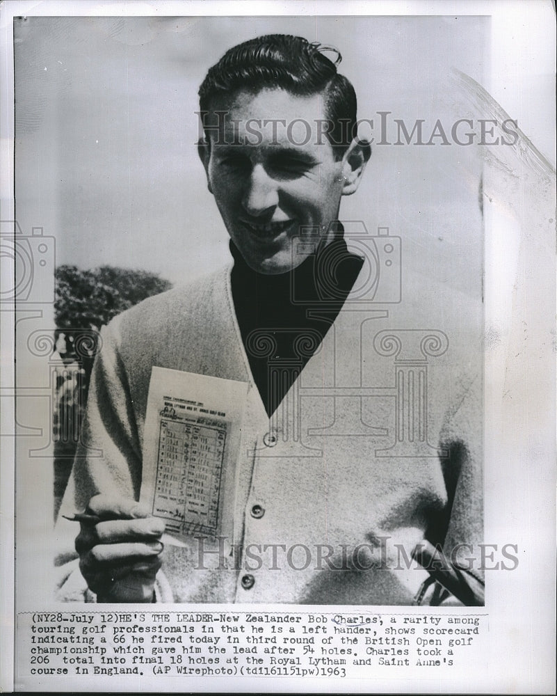 1963 Press Photo Golfer Bob Charles During Tournament - Historic Images