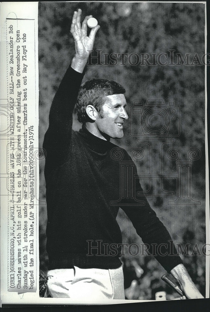 1974 Press Photo Bob Charles, New Zealander Golfer Wins Greensboro Open - Historic Images