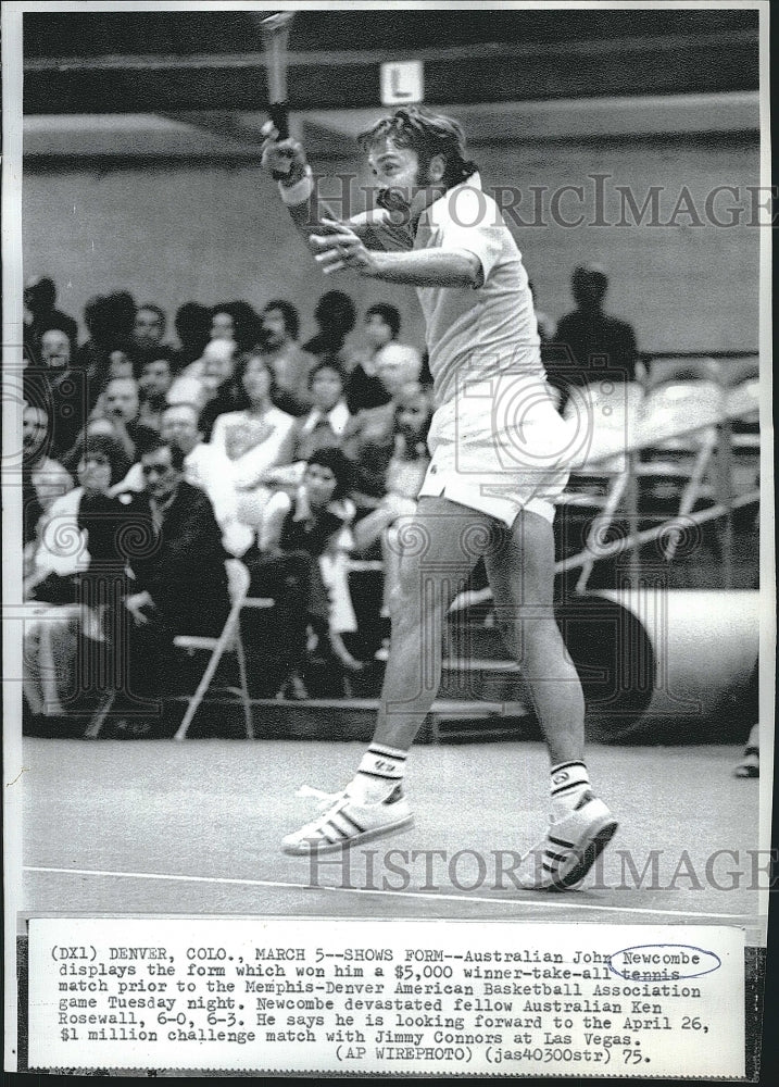 1975 Press Photo John Newcombe Australian Professional Tennis Player Denver - Historic Images