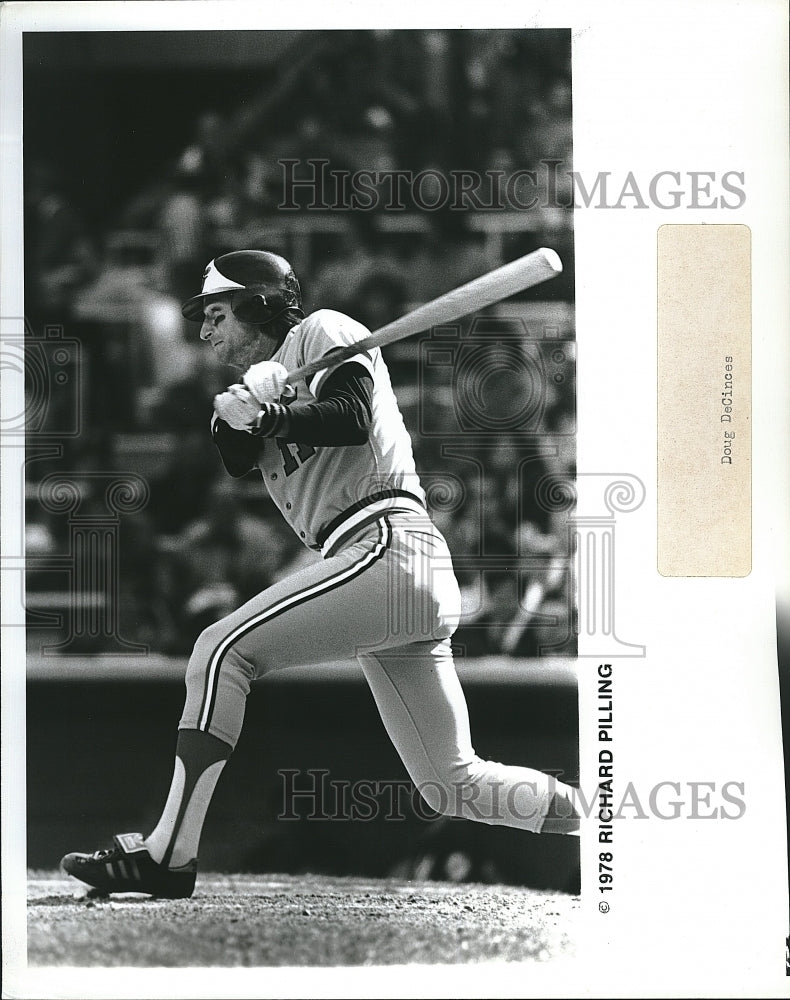 1978 Press Photo Baltimore Orioles. Doug De Cines in action - Historic Images