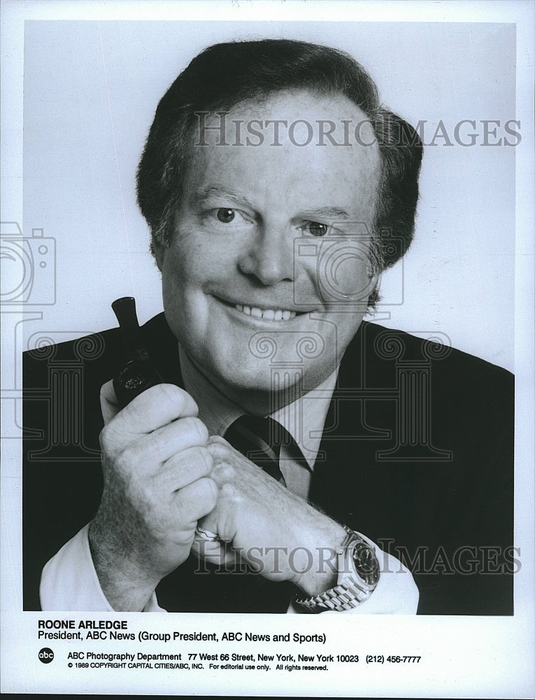 1989 Press Photo Roone Arledge President ABC News - Historic Images