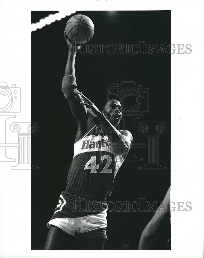 1987 Press Photo  Kevin Willis of the Atlanta Hawks - Historic Images