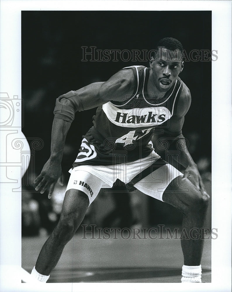 1991 Press Photo Kevin Williams Atlanta Hawks - Historic Images