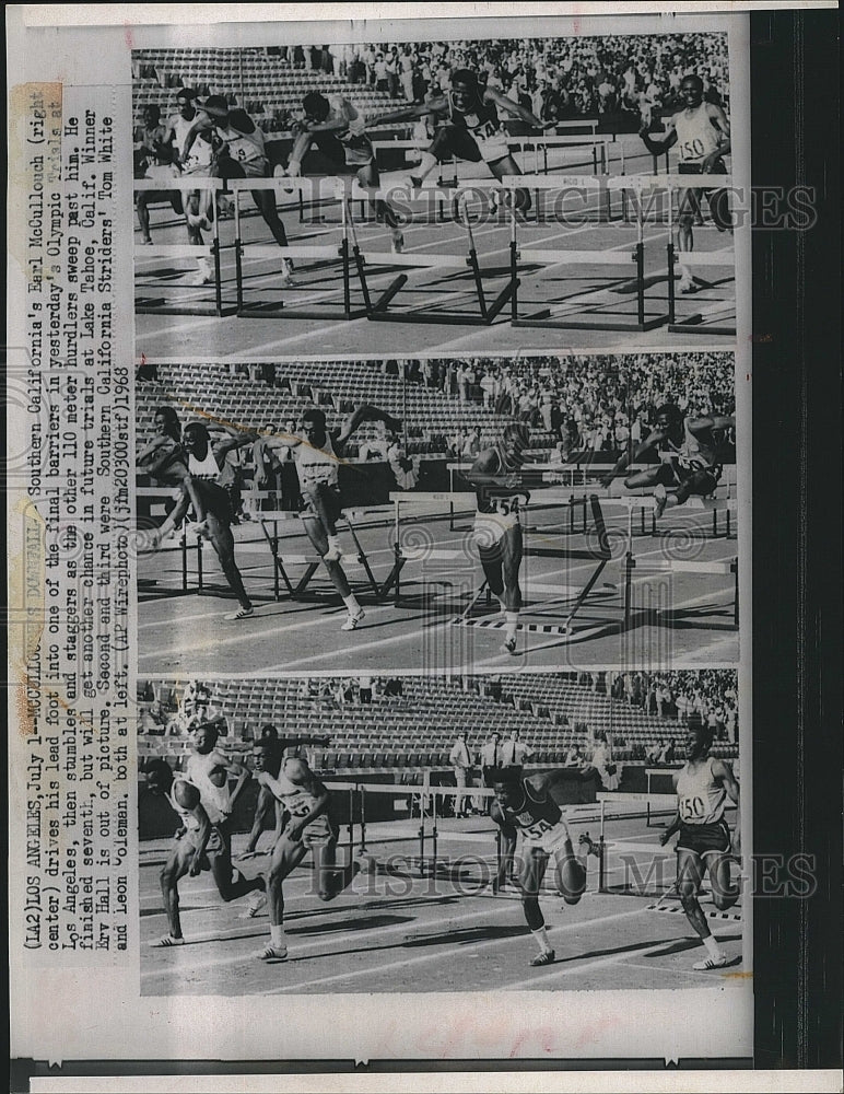 1968 Press Photo Earl McCullouch Olympic Trials - Historic Images