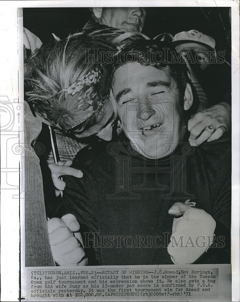 1972 Press Photo J.C. Sneed and Wife Suzy, Wins Tucson Open Golf Tournament - Historic Images