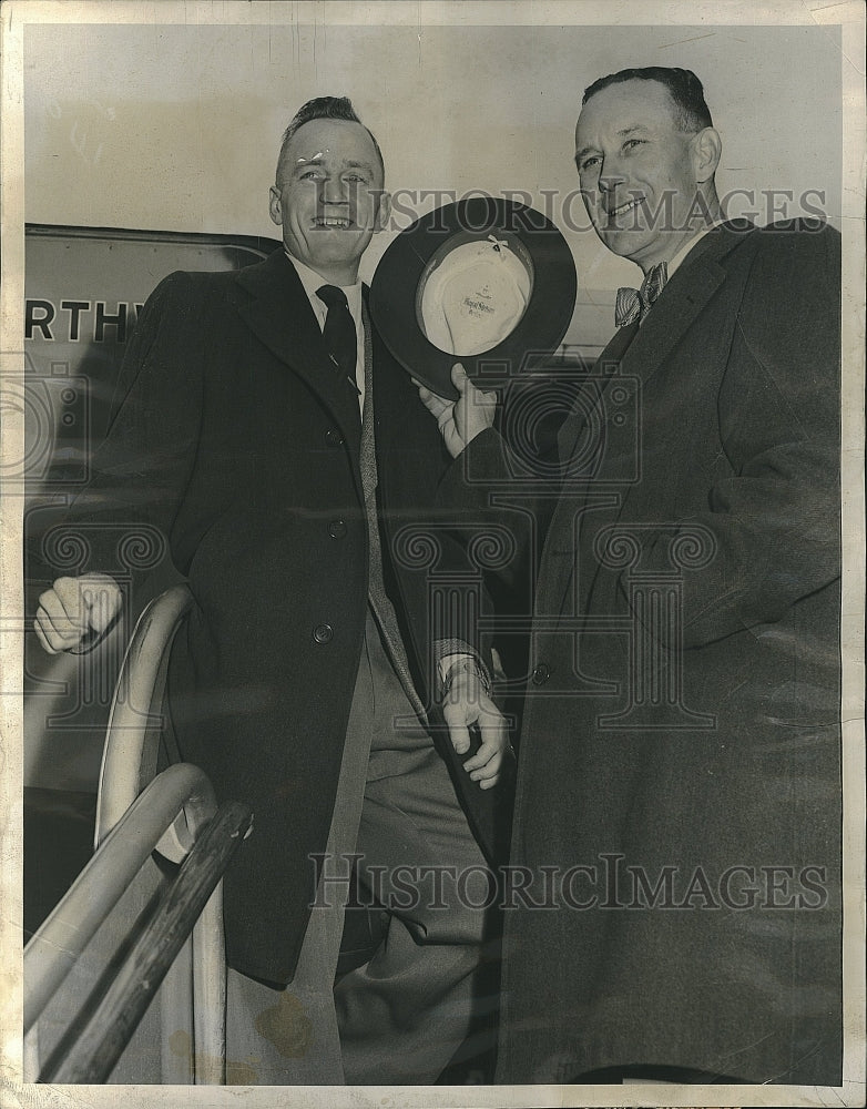 1950 Press Photo Don Harney, Lou Hull, Coaches of Roosevelt High School Football - Historic Images