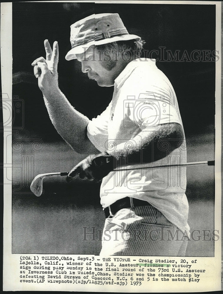 1973 Press Photo Craig Stader, 20, winner of the the U. S. Amateur - Historic Images