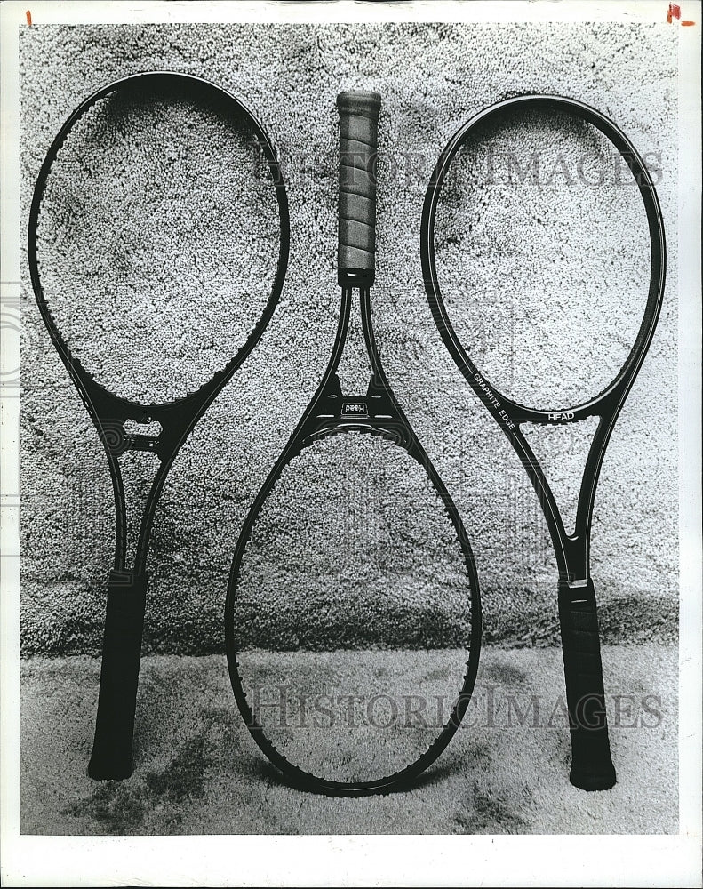 1982 Press Photo &quot;Mid Size&quot; Tennis Raquets - Historic Images