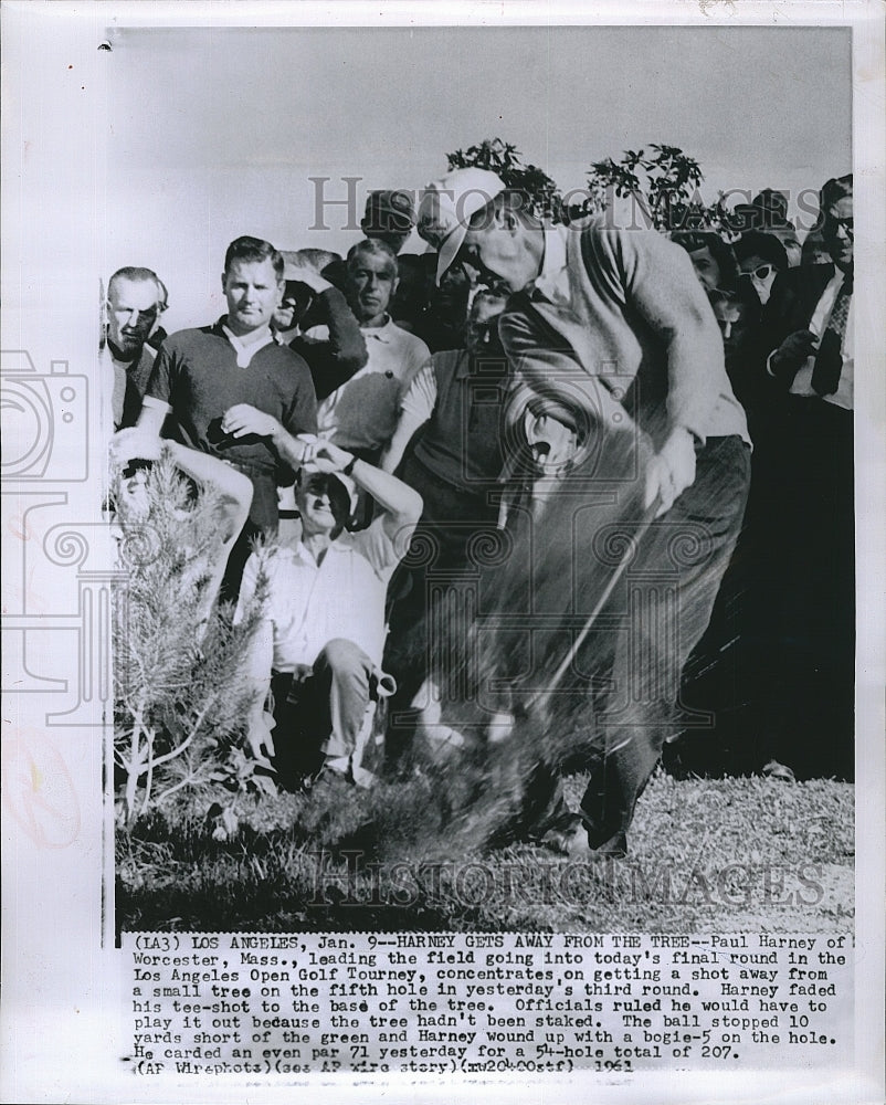 1961 Press Photo Paul Harney Leads Los Angeles Open Tournament - Historic Images