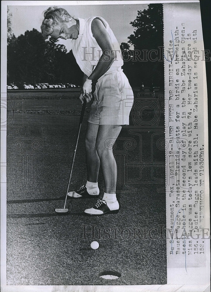 1954 Press Photo Alice Bauer Hagge at Babe Zaharias Open - Historic Images