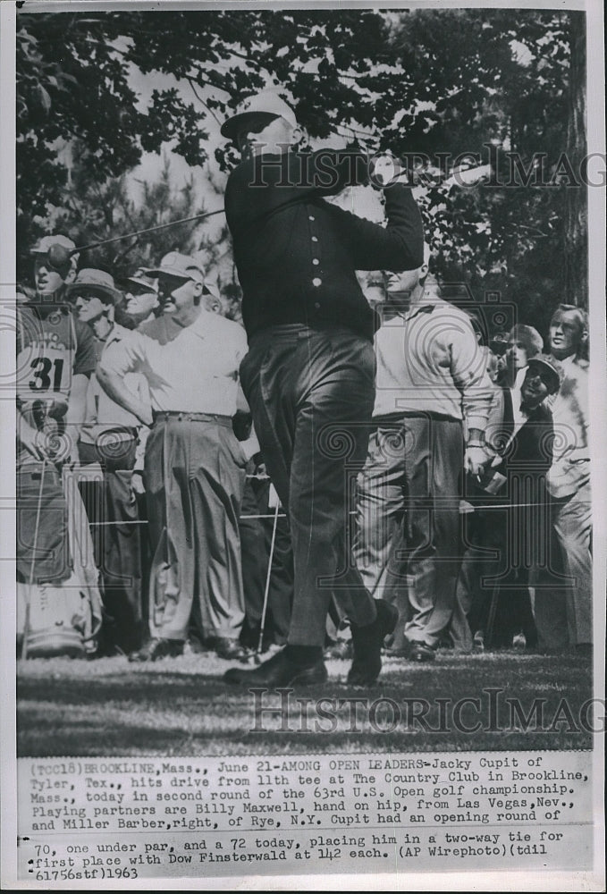1963 Press Photo Jacky Cupit at Brookline, Mass US Open golf Championship - Historic Images