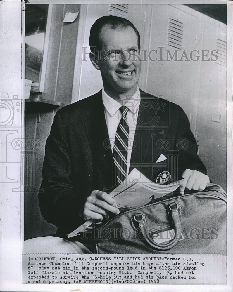 1968 Press Photo Golfer, Bill Campbell at Akron Classic - Historic Images