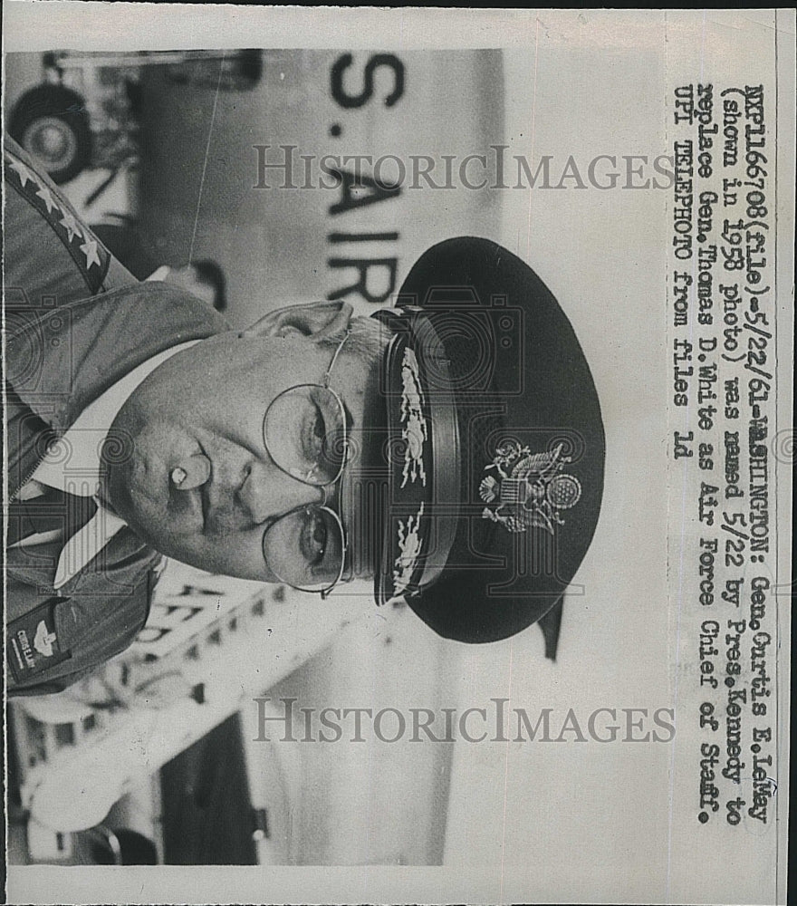 1961 Press Photo Curtis LeMay, Air Force Chief of Staff - Historic Images