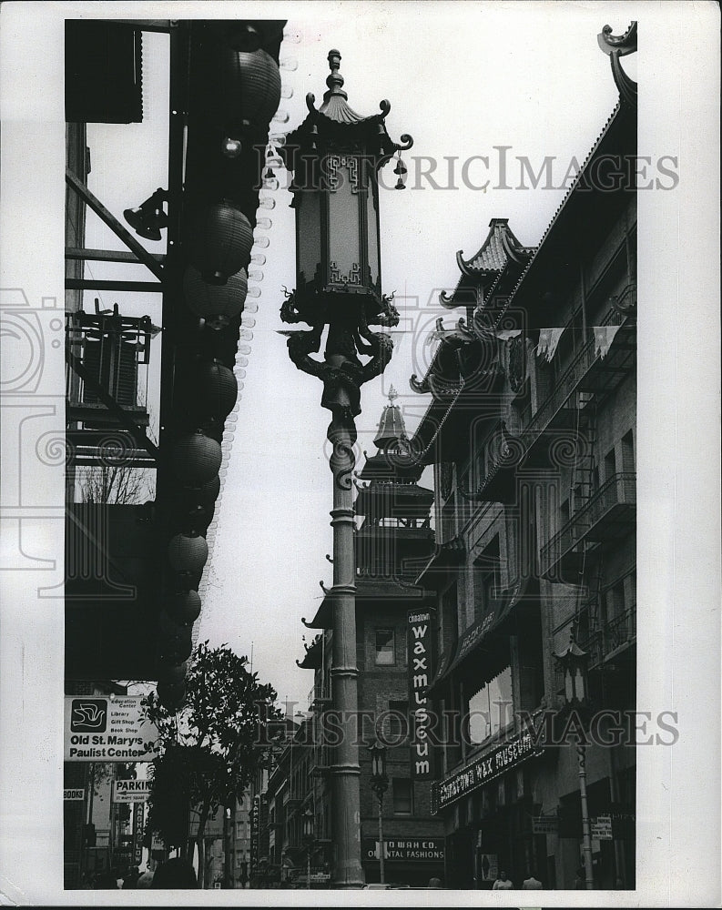 1985 Press Photo San Francisco Chinatown Grant Street Architecture - Historic Images