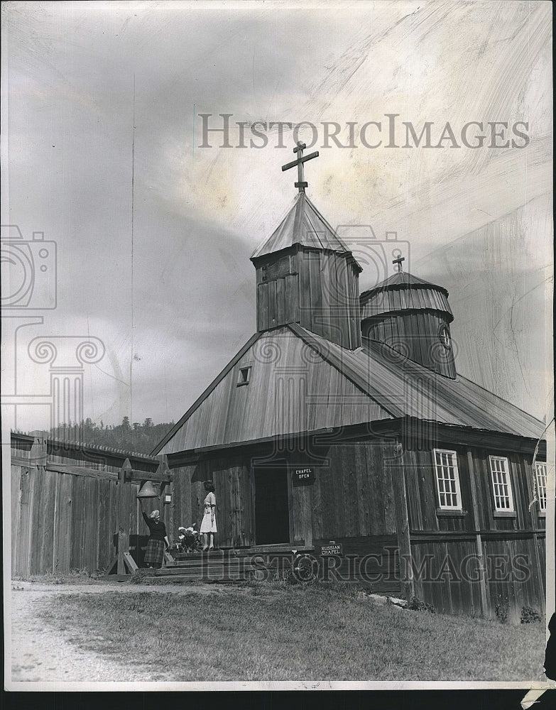 1962 Press Photo Remains of Wooden Chapel in California - Historic Images