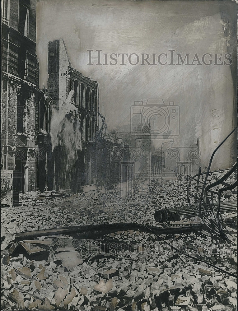 1935 Press Photo Damage and Debris after 1906 Earthquake in San Francisco - Historic Images