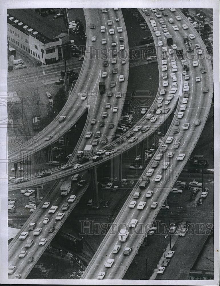 1966 Press Photo Central Skyway James Lick Freeway Aerial View San Francisco - Historic Images